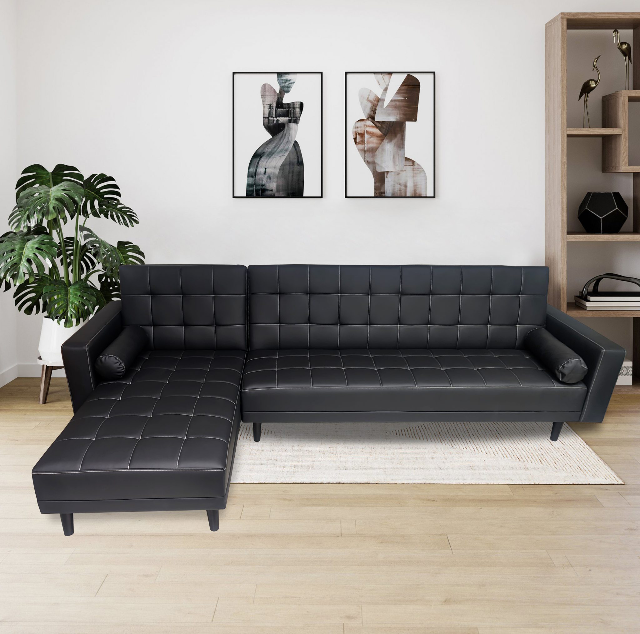 Luxury Premium Synthetic Leather Sofa Bed — Homemaker Furniture Store