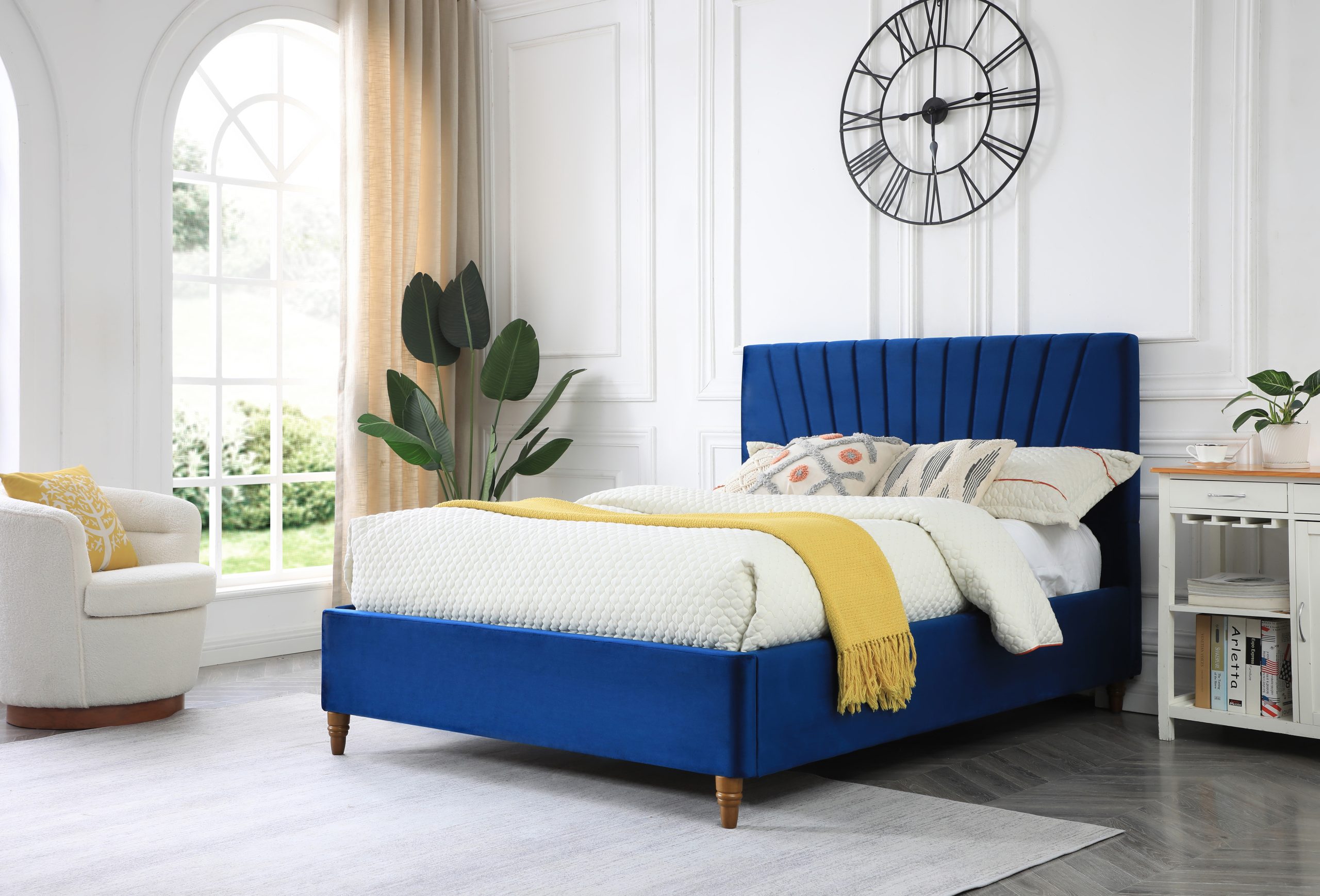 Arturo Velvet Double Size Bedframe — Homemaker Furniture Store