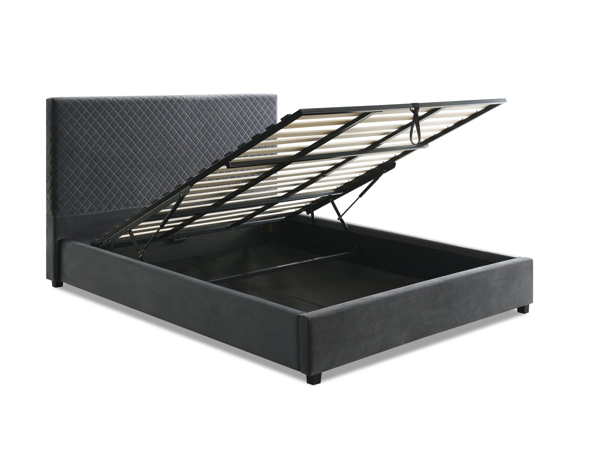 Jimy Fabric Airlift European Queen Size Bedframe — Homemaker Furniture