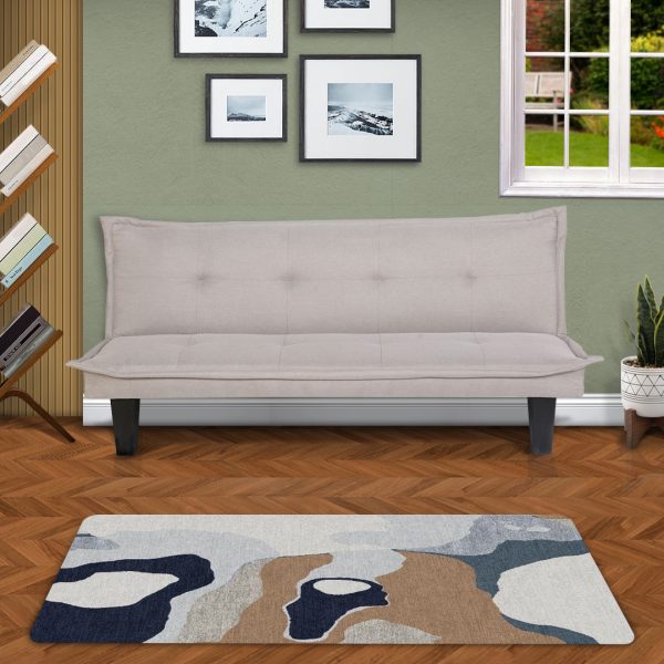 Garry 3-Seater Fabric Sofabed with Black Legs - Homemaker