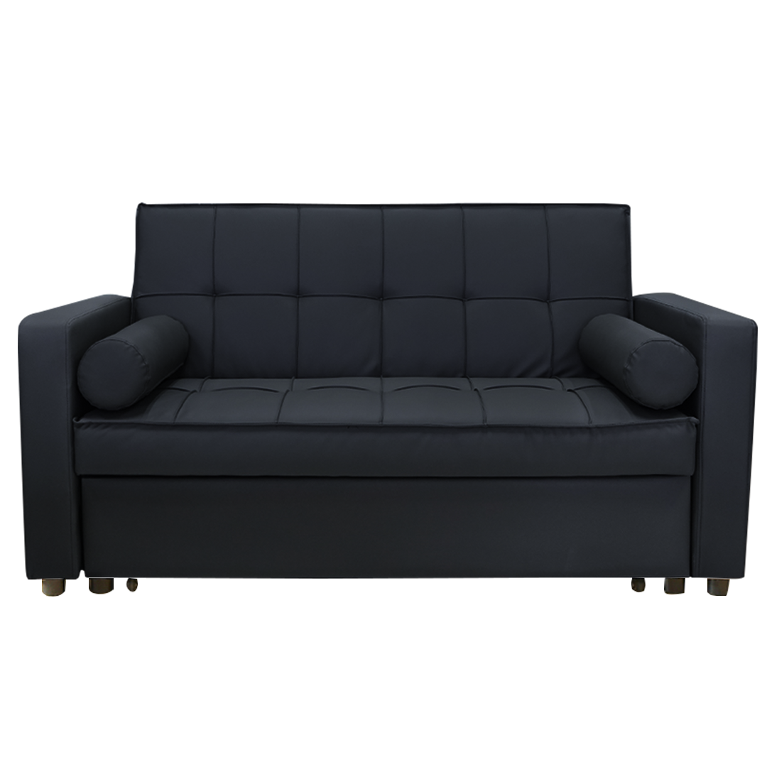 Anna 2 Seater Sofa bed Synthetic Leather with Pillows