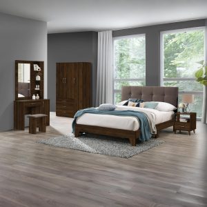 Agatha Bedroom Set (Wardrobe, Bedframe, Side Table &Vanity)