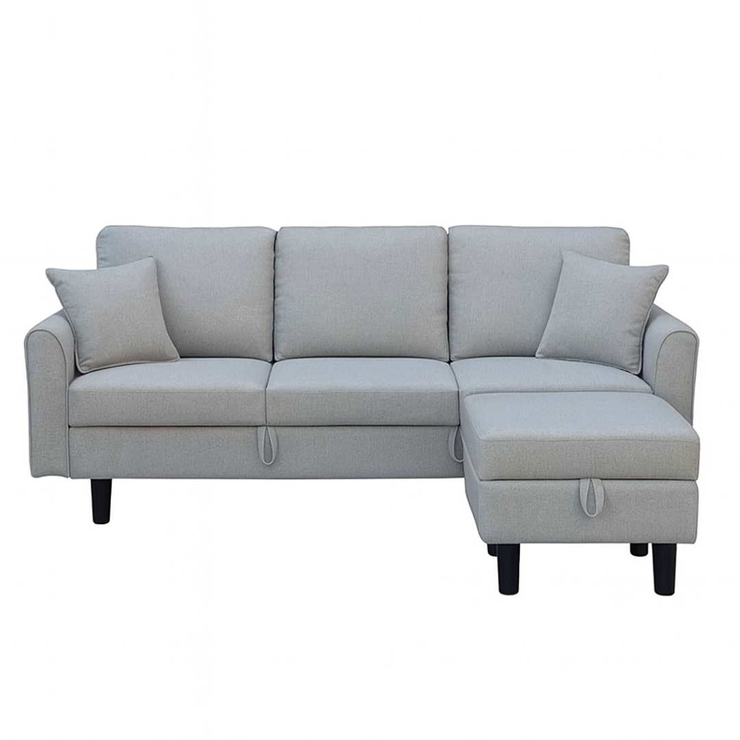 Lenny 3 Seater Sofa with Ottoman and Storage