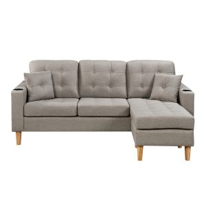 New Karla 3-Seater Sofa with Ottoman and Cupholders