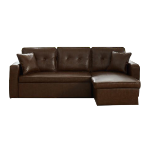 New Aspen Premium Synthetic Leather Sofabed with Cupholders and Storage