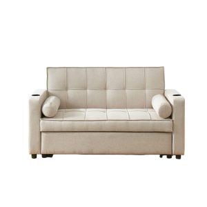 Anna 2 Seater Fabric Sofabed with Cup Holders