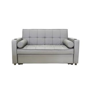 Anna 2 Seater Synthetic Sofa bed with Cup Holders